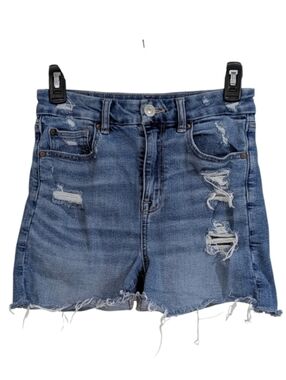 American Eagle Curvy Hi-Rise Shortie Jean Shorts Size 2 Womens Denim High Rise